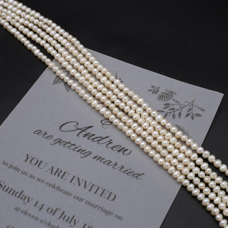 

Other Natural Freshwater Pearls White Round Beads 4-5mm For Women Jewelry Making DIY Necklace Accessories Healing Gift Decor 36CM 1pcs