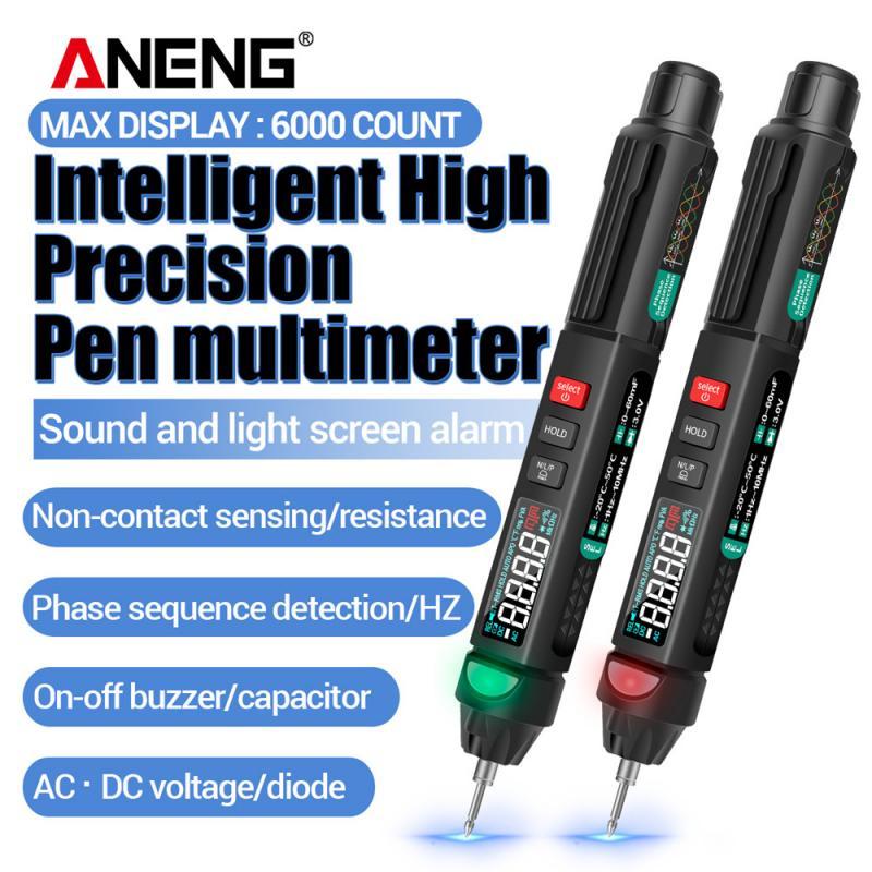 

Counters ANENG A3008 Digital Multimeter Auto Intelligent Sensor Pen Tester 6000 Counts Noncontact Voltage Mini LCD Display