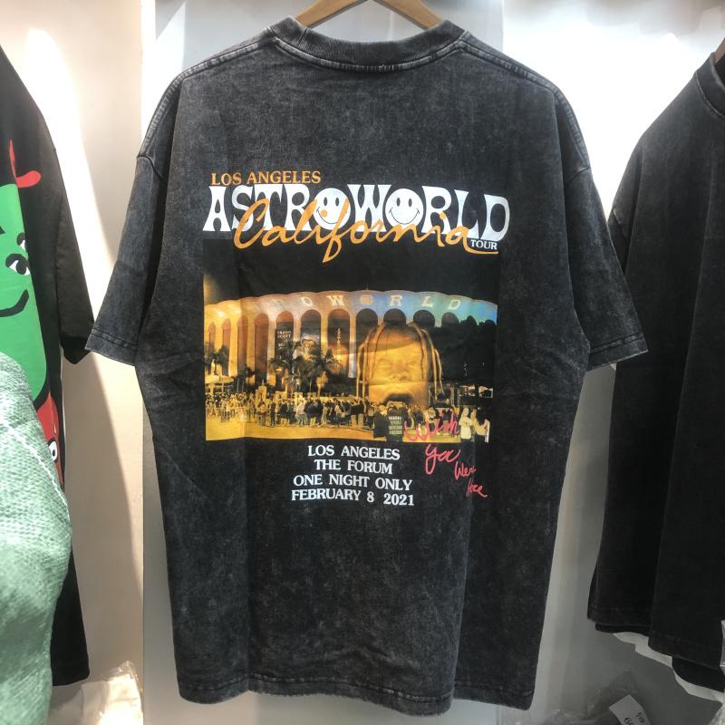 

Men's T Shirts Los Angeles Limited Tour TRAVIS SCOT Shirt Women Men Vintage Cactus Jack Top Tees Clothing