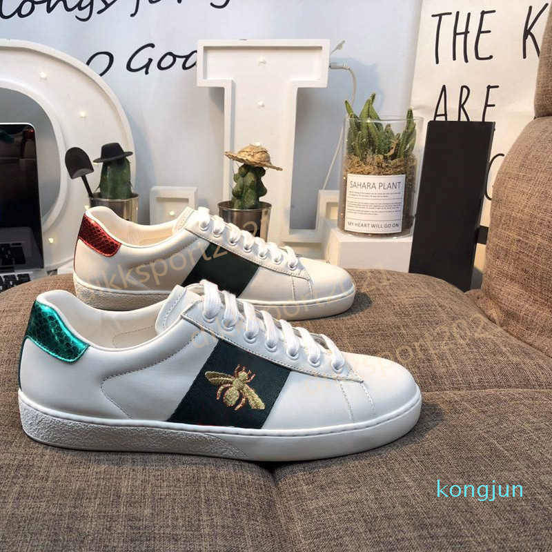 

Designer- Men Women Dress Shoes Casual Shoe Bee Snake Tiger Genuine Leather Fashion Flats Bottoms Lover Sneakers