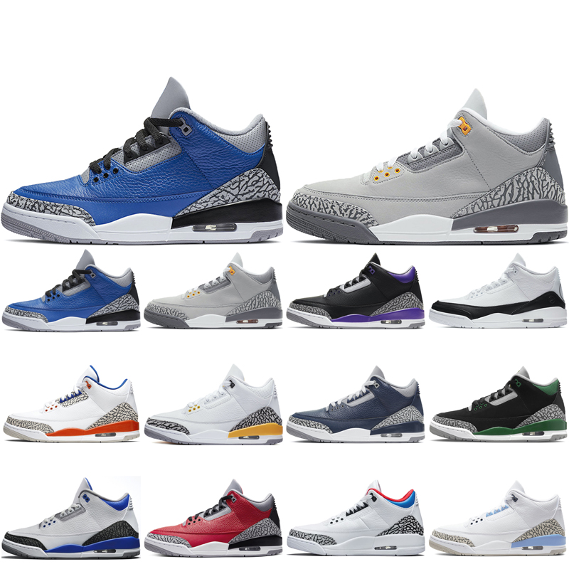 

men Pine Green basketball shoes 3s Blue Cement Cool Grey Court Purple Fragment Knicks Laser Orange Midnight Navy Seoul UNC trainers sneakers