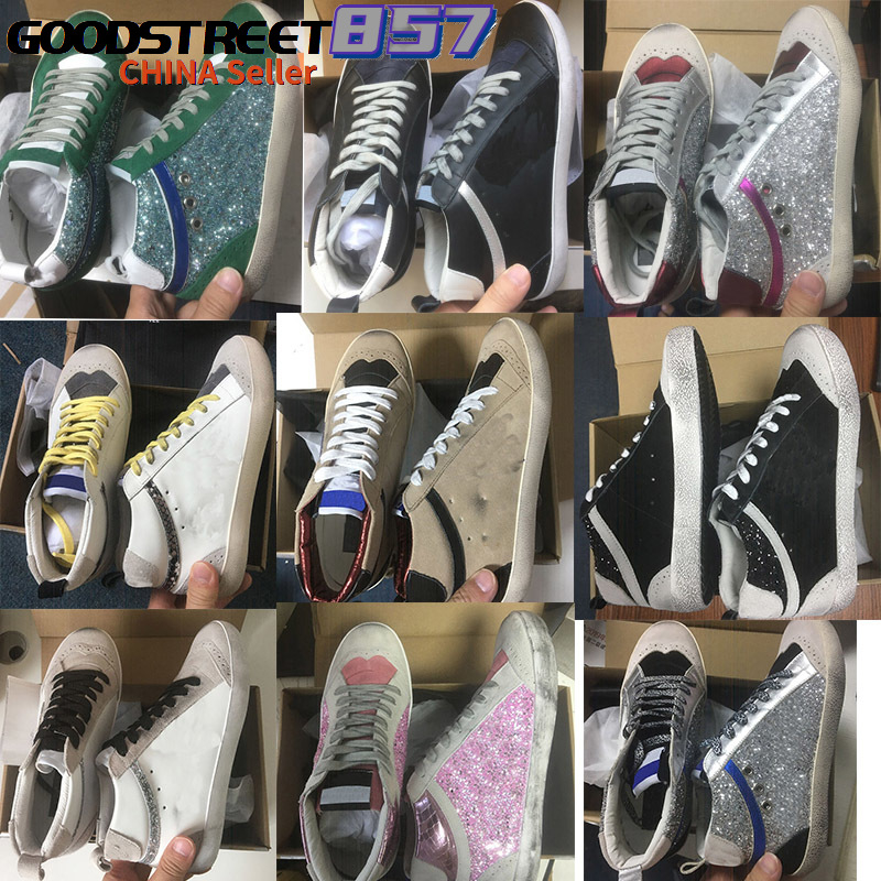 

Golden Mid Slide Star Shoe Francy super Leather Sneakers Italy Deluxe Brand Leopard snakeskin Do-old Dirty Goose Designer Man Women Shoes