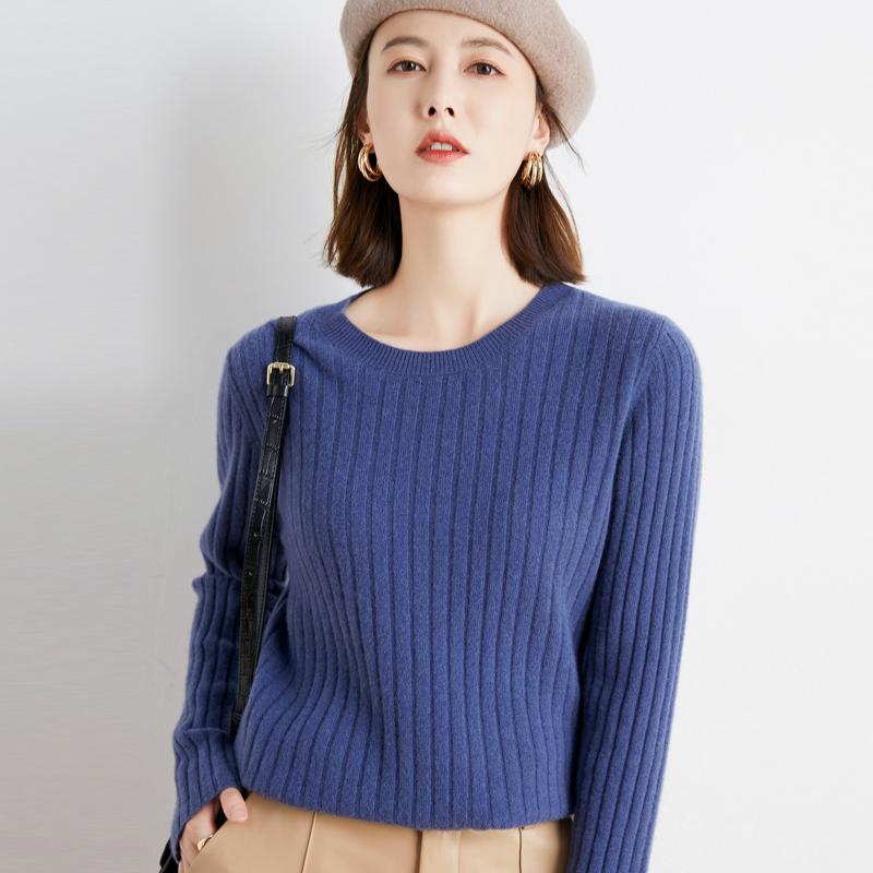 

Women's Sweaters Round Neck Sweater Drawstring Autumn And Winter Solid Color Loose All-match Blouse, White;black