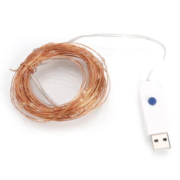 led strings 10M 100 LEDs Waterproof USB Copper Wire Christmas Decoration Light Garden Courtyard-image-737580032