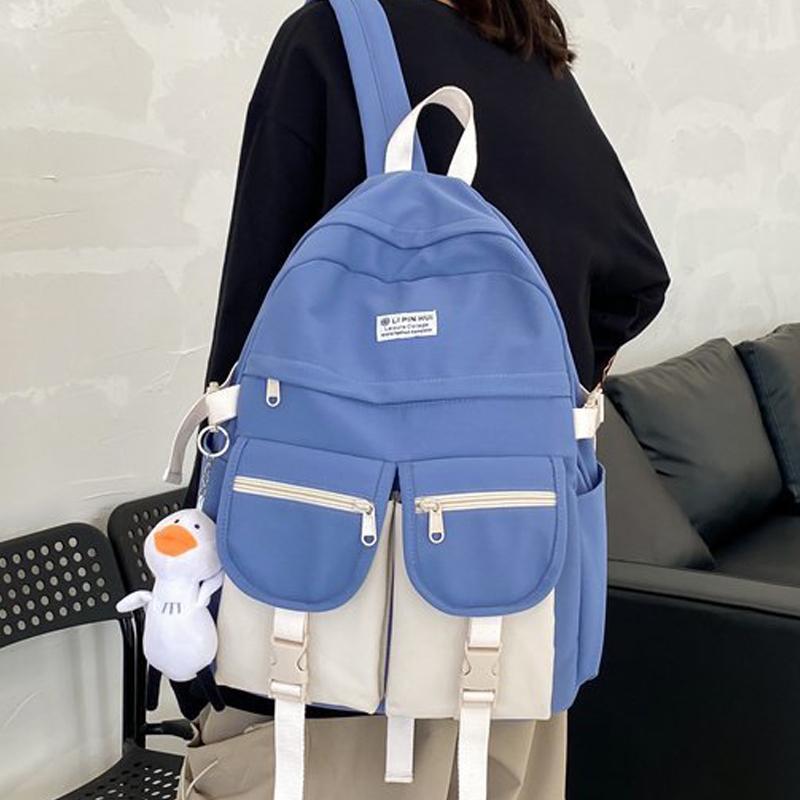 

EnoPella Female Fashion Women Waterproof Students Backpack Kawaii Nylon School Bag Ladies Cute BookBag For Teenager Girl Mochila