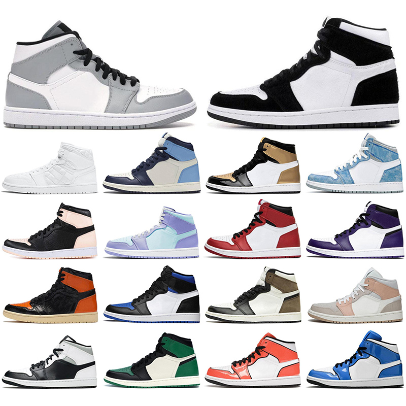 

jordan1shoes Basketball shoes Men Women aj1 1s mid light smoke grey University Blue Dark Mocha patent Obsidian jordans retro Sport Sneakers trainers