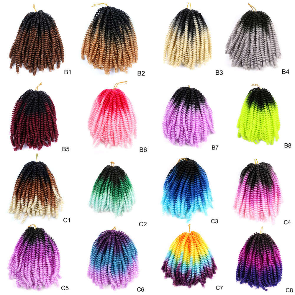 

Wigs Short Shade Lent Twist Hair Synthetic Fiber Fluffy Bomb Nubian Black Brown Pair Flat Style