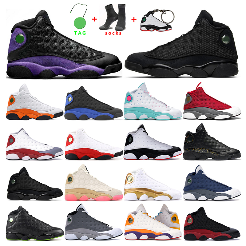 

2021 mens basketball shoes 13s jumpman 13 Court Purple Red Flint Hyper Royal black cat Bred Playground women fashion trainer outdoor sport sneaker, 14 mw