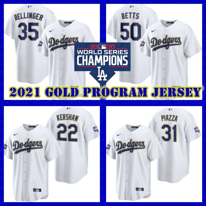 

2021 Gold Program Dodgers Jersey Mookie Betts Clayton Kershaw Cody Bellinger Corey Seager Trevor Bauer Baseball Joe Kelly Max Muncy Men Kid, Blue;black