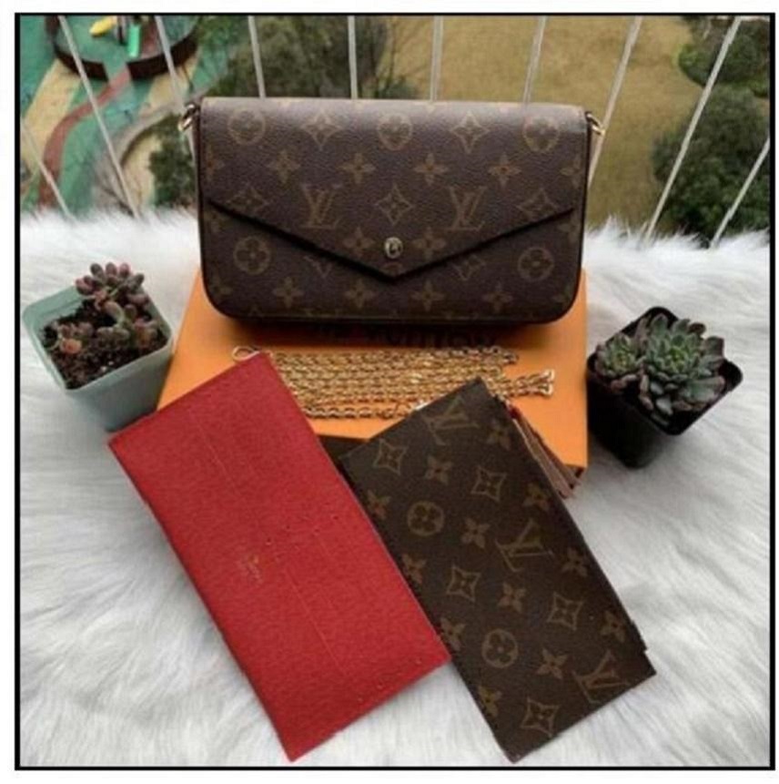 

GGLVLouisVutton YSLVITTON Designer Bags M61276 Felicie chain bag fashion Envelope Handbag clutch wallet purse tote F