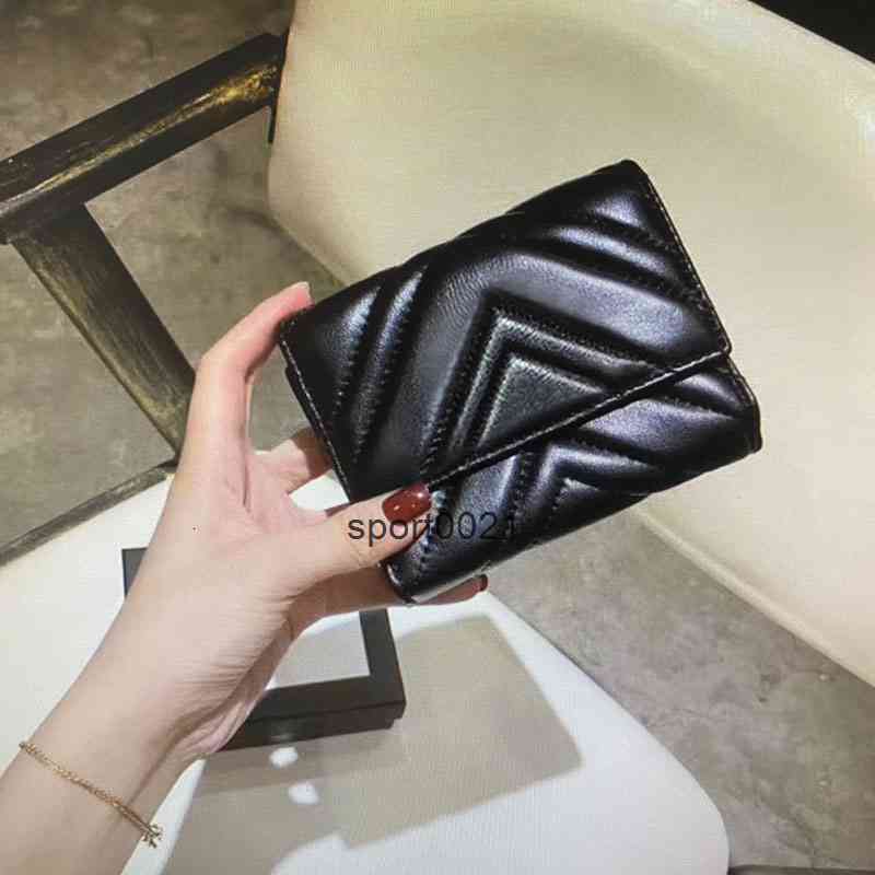 

474802 Marmont Short Wallet High Quality Fashion Women Coin Purse Pouch Quilted Real Leather Woman Wallets Main Credit Card Holder Clutches, Only dust bag