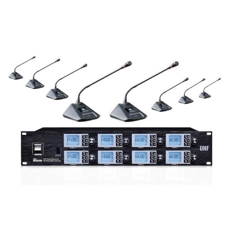 

Bolymic Professional Desktop Standing Conference Microphone Meeting MIC Condenser 8 Channel Flexible Gooseneck Microphones