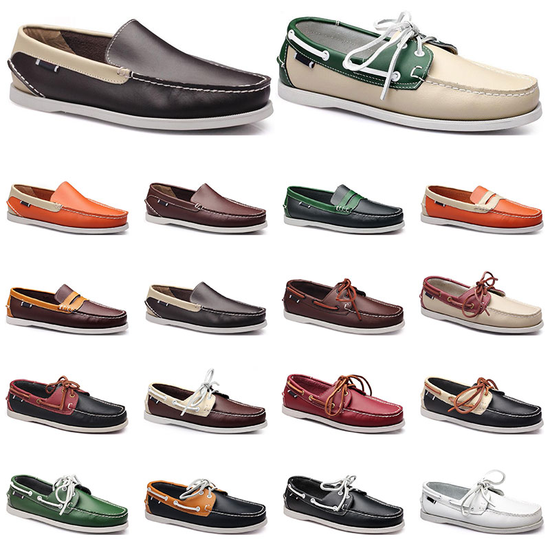 

Womens sneakers Sailing shoe mens casual leather shoes black white red green orange brown outdoor trainers size 38-45 ninety seven, 14