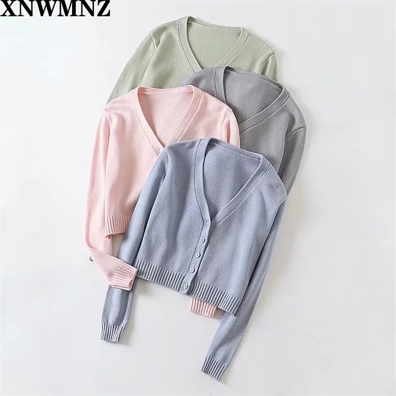 

knitted cardigans spring autumn cardigan women casual long sleeve tops V neck solid sweater coat 210520, Sky blue