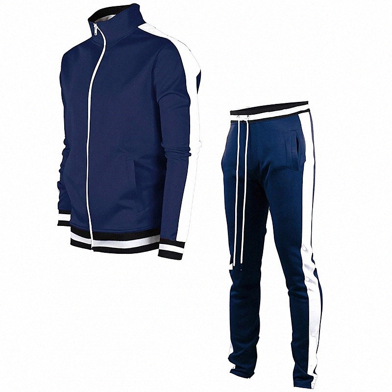Vêtements d'actif pour hommes Set Sports colorés Solides Sweats à capuche de base Sweatshirts Slim Bleu Noir Blanc M7F8 #