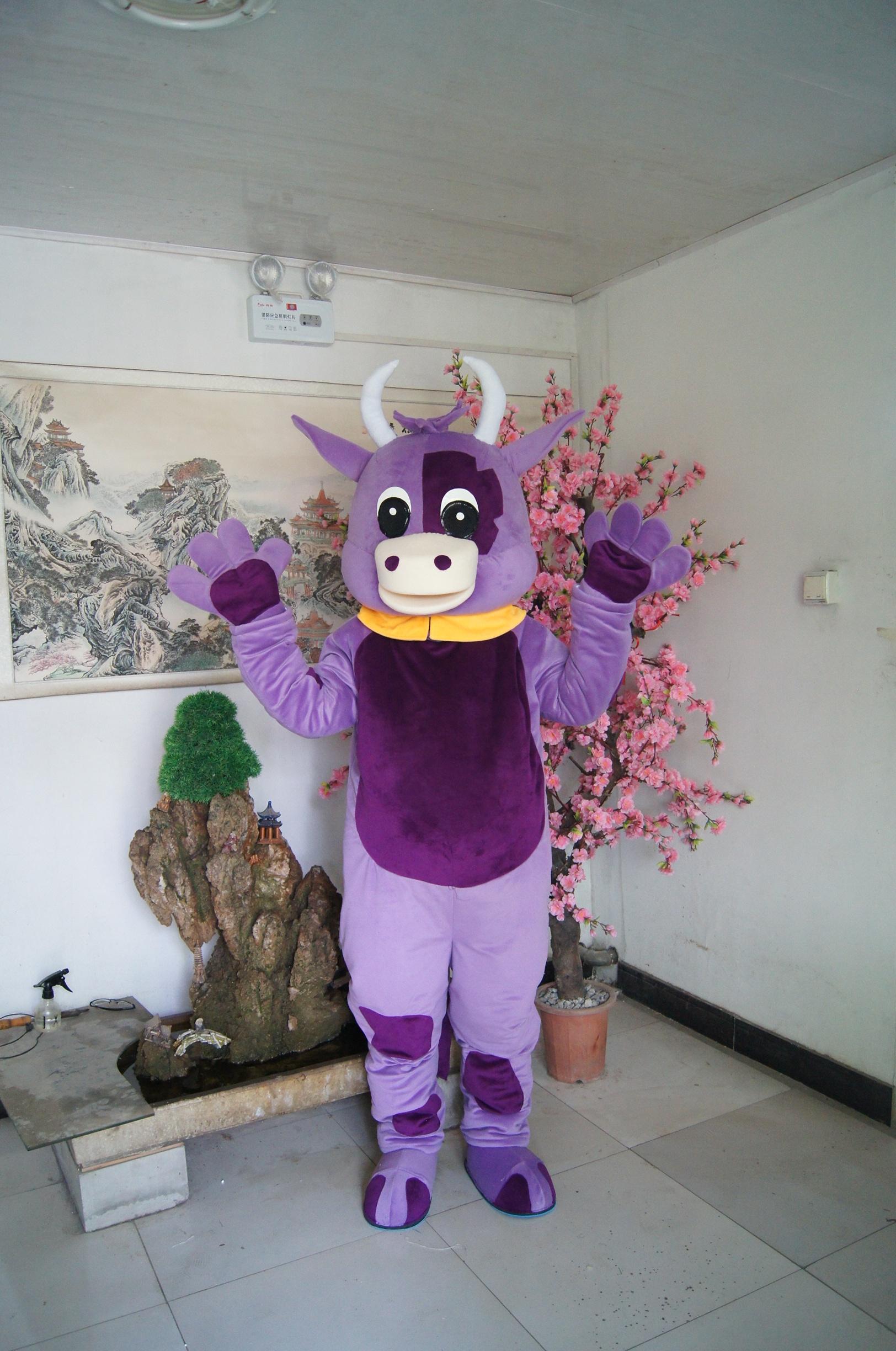 High qualitylue Purple cow Mascot Costume Halloween Christmas Fancy Party Cartoon Character Outfit Suit Adult Women Men Dress Carnival Unisex Adu-image-735663727