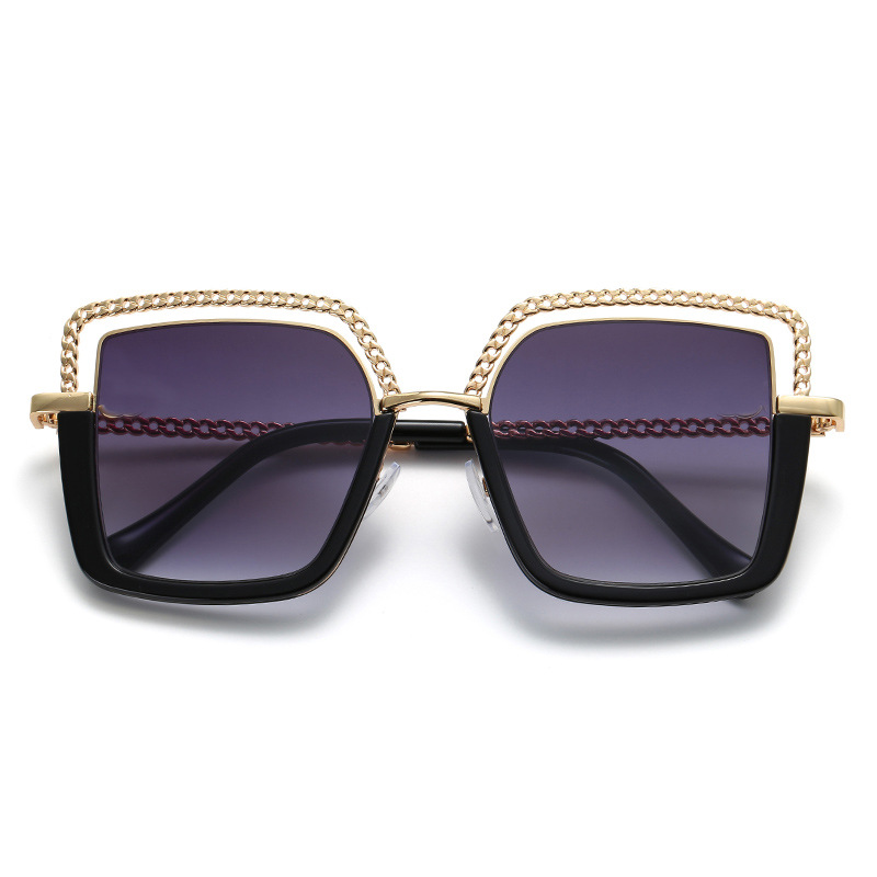 

Fashion Women Designer Sunglasses Metal Frame Ladies UV400 Protection Sun Glasses Business Square Eyeglasses 6 Colors