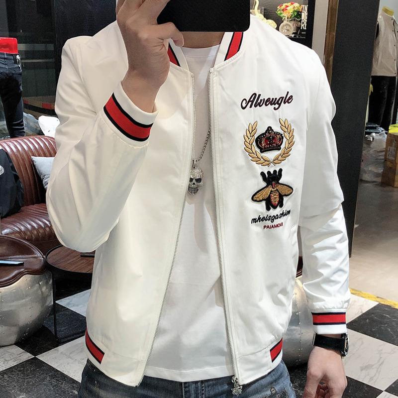 

Men's Jackets Quality Embroidered Jacket For Men Style Fashion Spring Autumn Bee Brand 2021 Baseball Streetwear Designer, Black;brown