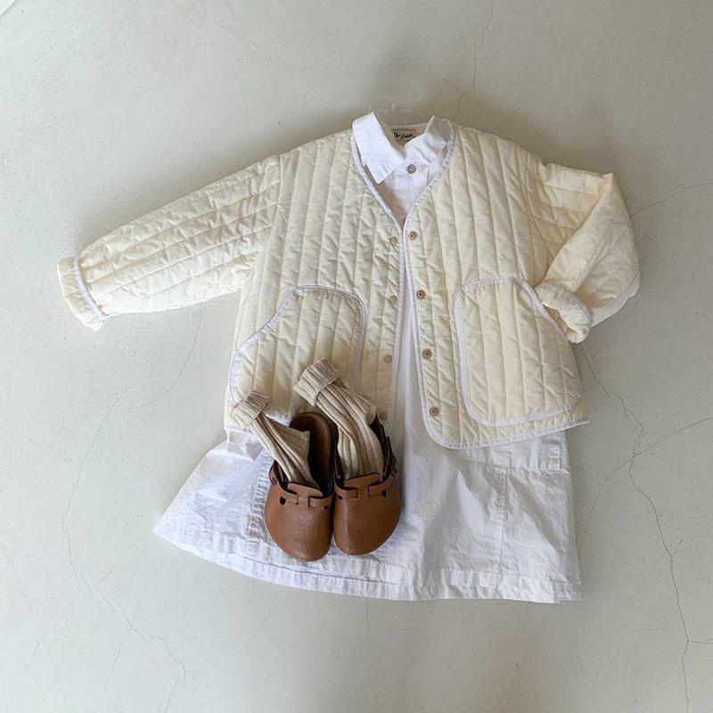 

Jackets Born Clothes Autumn Winter Warm Boys Thin Cotton Padded Jacket Infant Girls Fashion Floral Printing Pattern Coat 2021, White