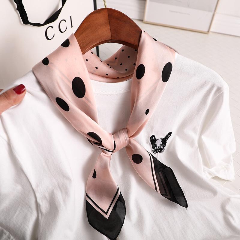 

Scarves Big Small Dot Combine Design Silk Scarf Comfortable Breathable 70 Cm Square Scarfs For Hair Women Neck Neckerchief