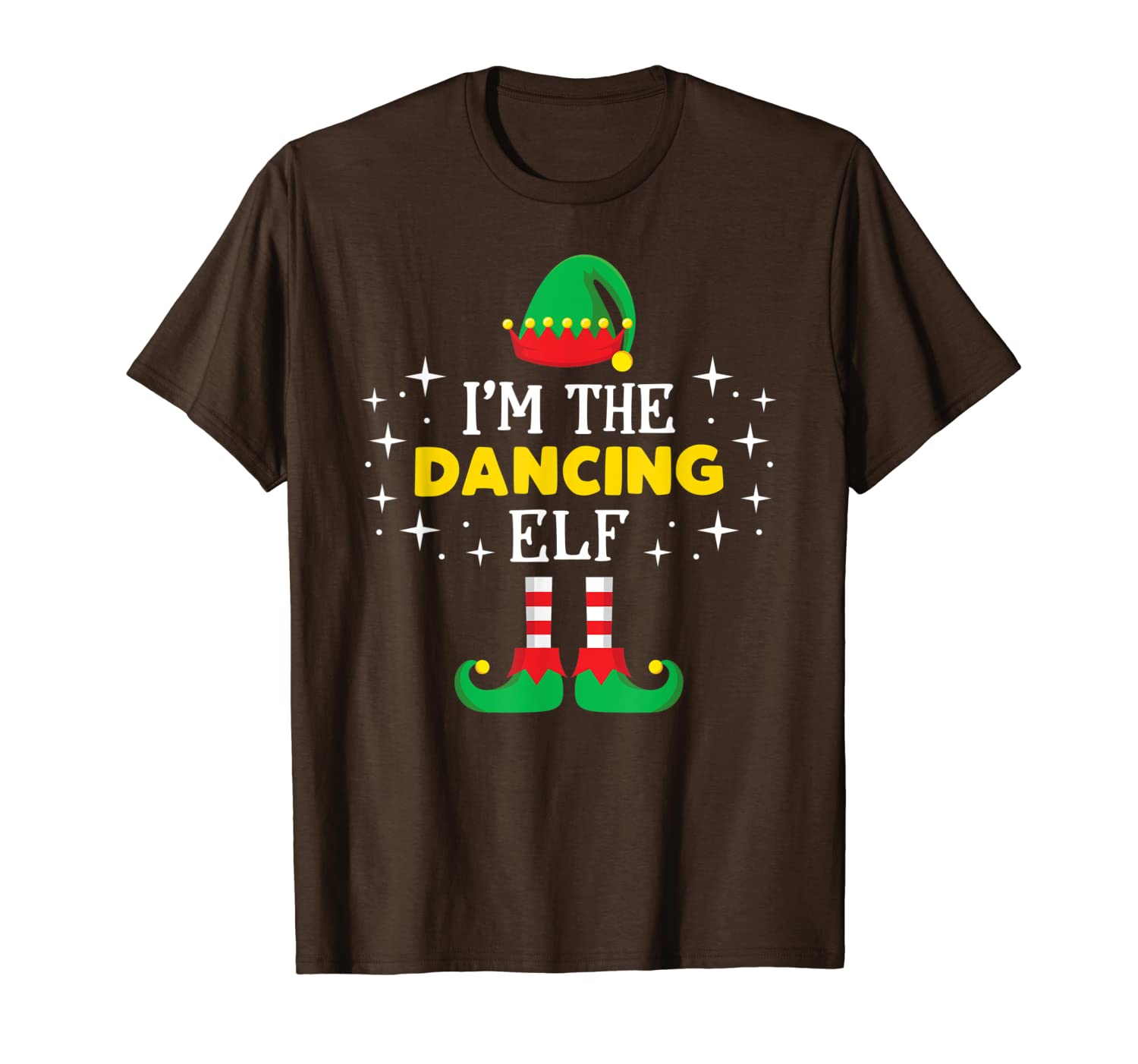 

i'm the dancing elf t shirt funny xmas family matching group t-shirt, White;black