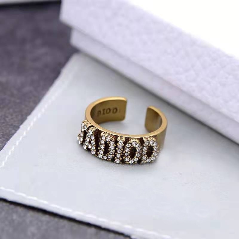 75%OFF Outlet OnlineTiktok ring classic drill, open letter, fashion personality, voice, red, and the same.-image-712000702