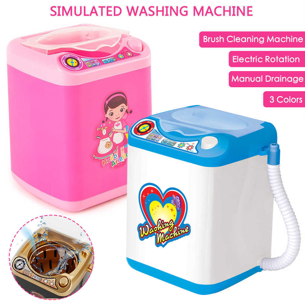 

Drop Ship Mini Make-up Brush Washing Machine Simulation Toys Pleasant Children Play Electric Powders Cleaner Washer Tool