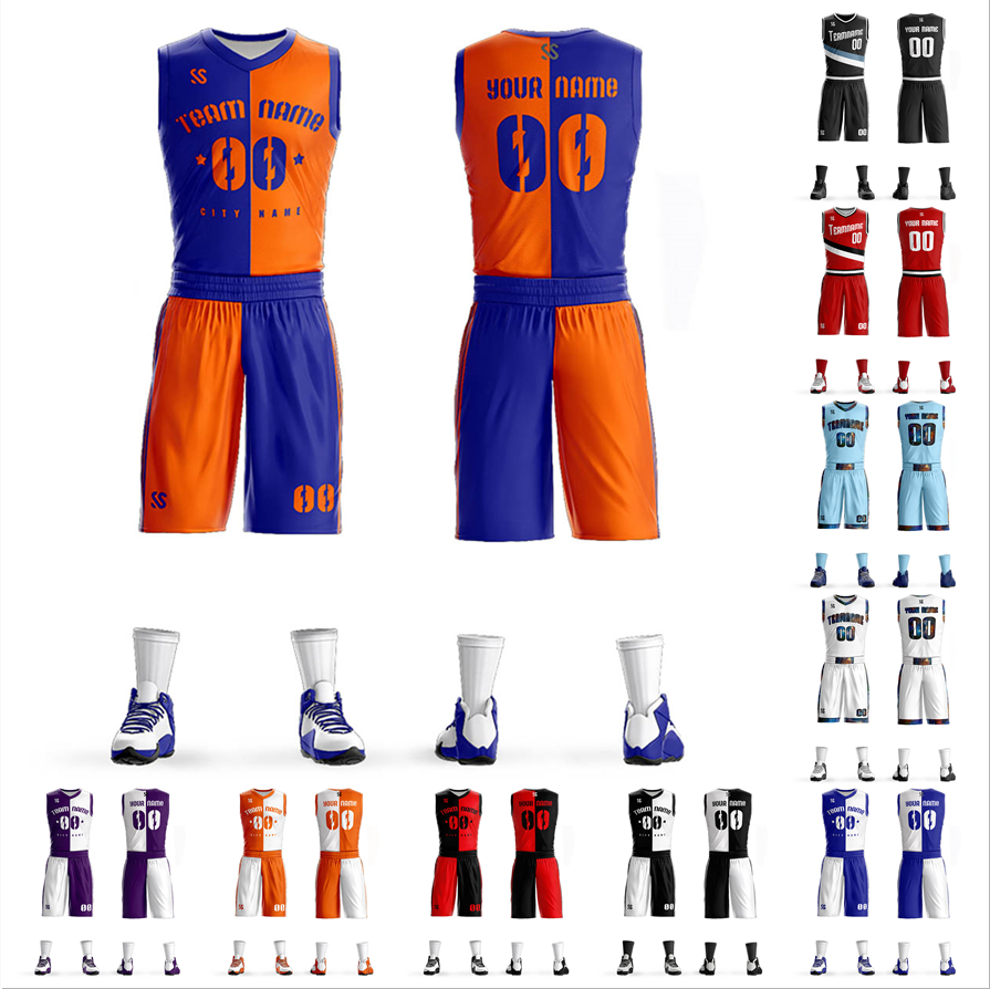 

Basketball suits custom basketball training team uniforms league sweatshirts breathable and quick-drying men/women/children, L18050111-05orange white