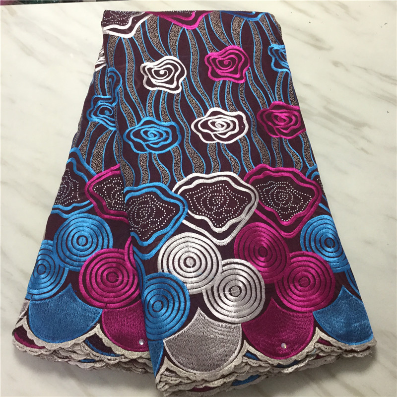 

5Yards/Lot Nice Looking African Cotton Fabric Embroidery Match Crystal Swiss Voile Dry Lace For Dressing PL11563