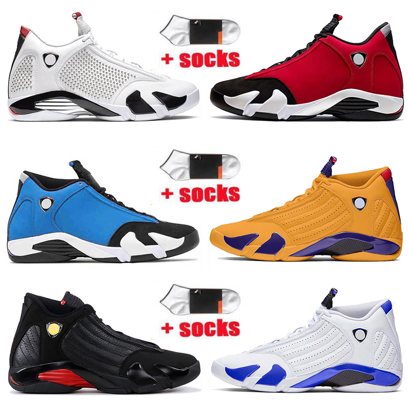 

With Socks Jumpman 14s Men Basketball Shoes Jorden 14 Sneakers Trainers University Gold Hyper Royal Gym Red Blue White Off Last Candy Cane Desert Sand Size 47, #b10 black toe