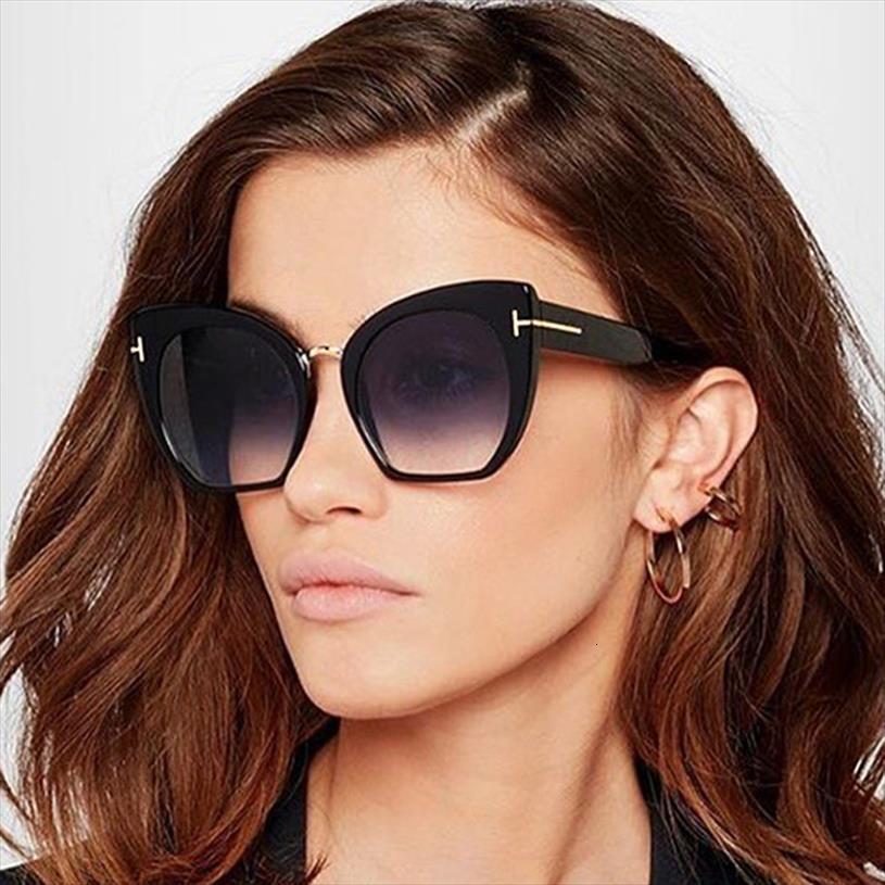 

Fashion Brand Designer Cat Eye Sunglasses Women Oversized Quality Sunglass Ladies Vintage Female Gradient Point, White;black