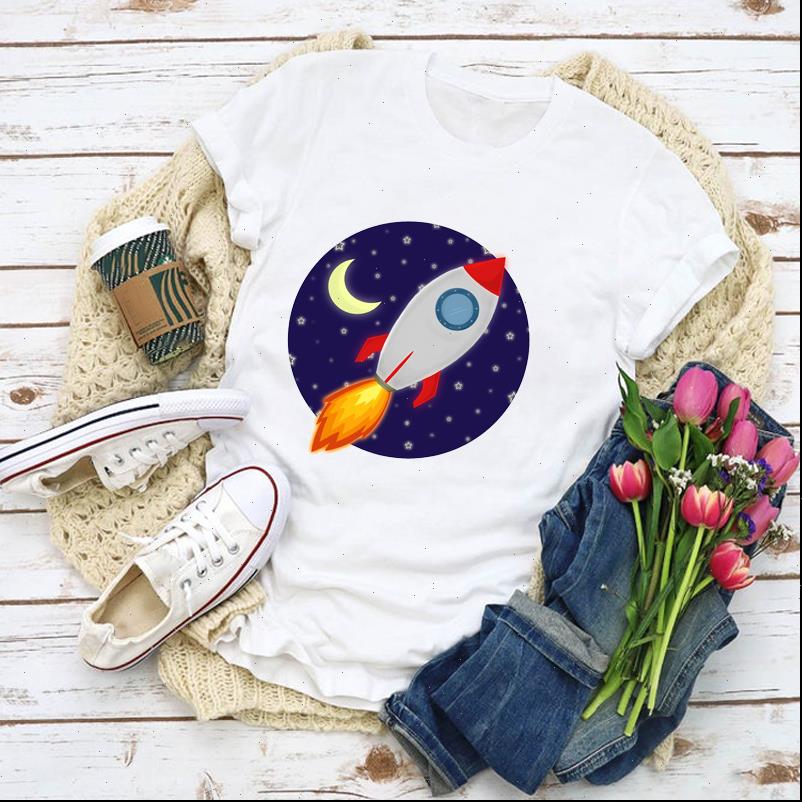 

women graphic womens space star travel print lady summer t shirt clothes clothing tee female, White