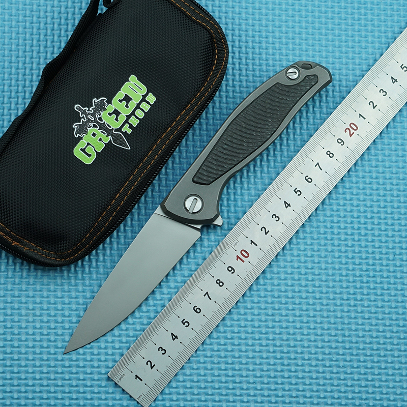 

Green thorn F95 K110 steel folding knife carbon fiber / titanium alloy handle outdoor camping survival kitchen practical multifunctional EDC tool 535 485 3400 781 940
