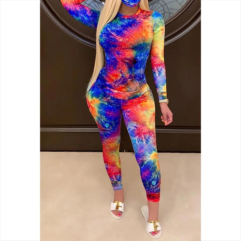

tie dye two piece women tracksuits set fall clothes casual streetwear 2 outfit for sweat suit long sleeve t shirt, Gray