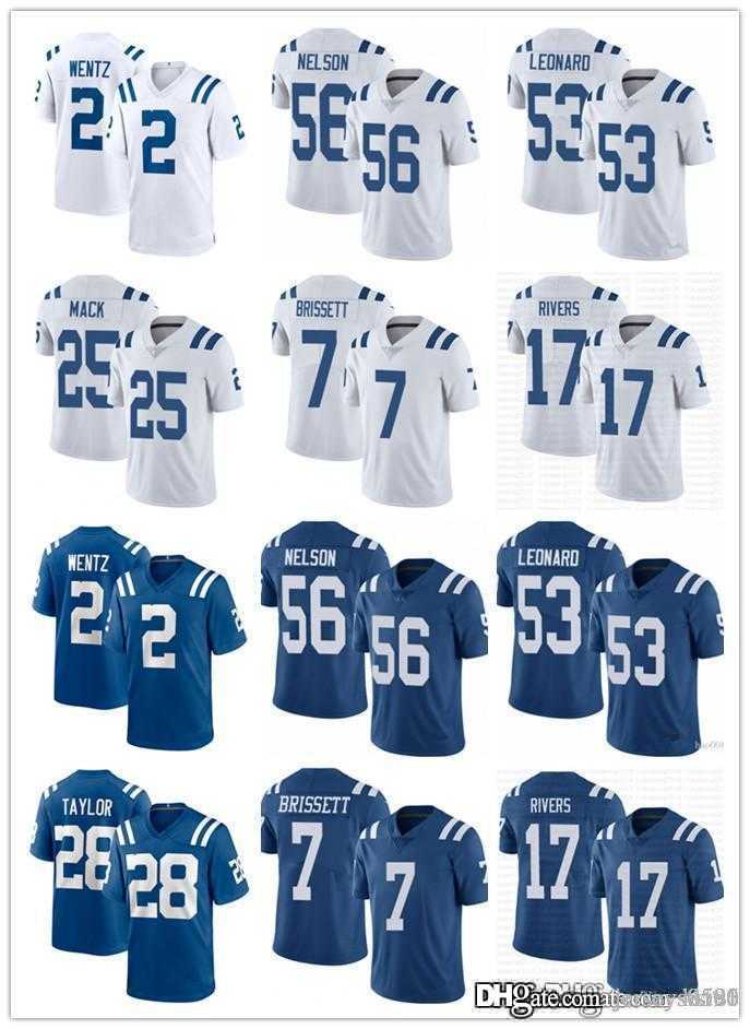 

Men IndianapolisColtsjersey 17 Philip Riversd 53 Darius Leonar 2 Carson Wentz 28 Jonathan Taylor 56 Quenton Nelson Football Jers, Color