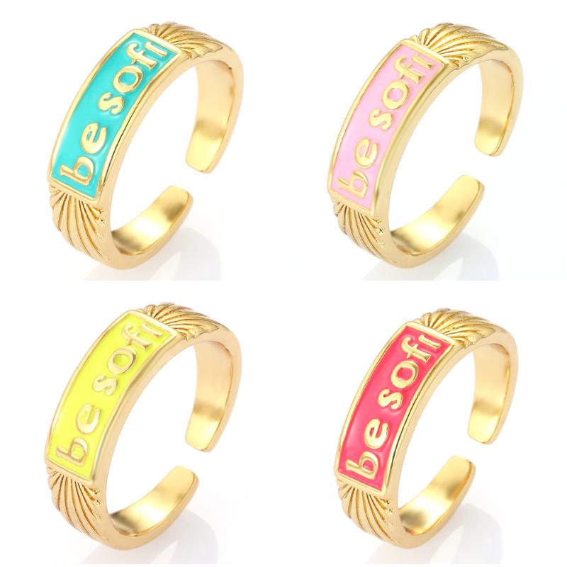 

Wedding Rings Enamel Boho For Women Red Blue Yellow Rainbow Gold Geometric Adjustable Ring Men 2021 Trend