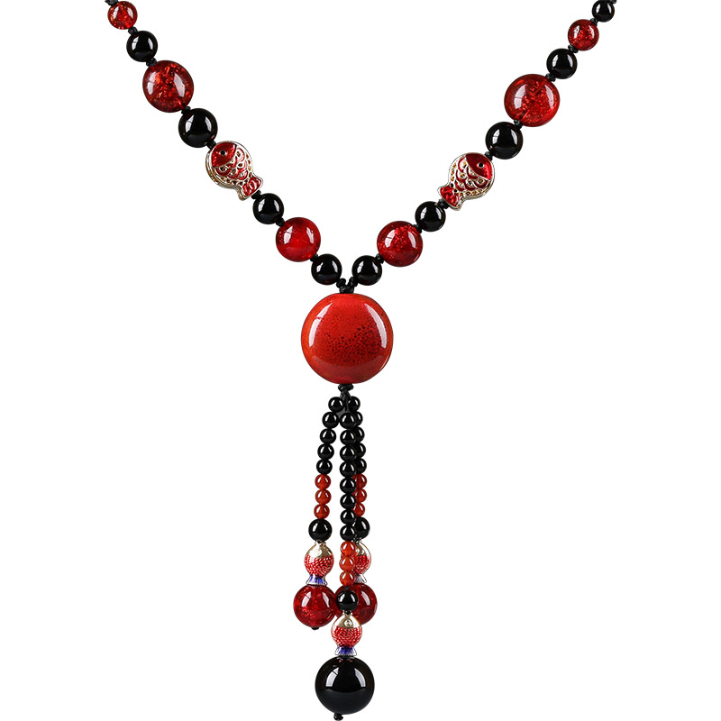 Xianlan353 Sweater Chain Pendant Accessories 2021 New Female Long Pendants Agate Necklace National Wind Restoring Ancient Ways In-image-706265856