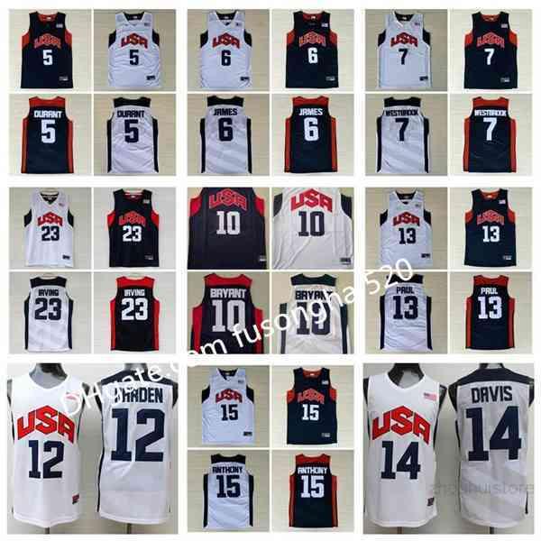 

Mens Basketball 2012 Team USA Jersey Kevin 5 Durant LeBron 6 James 12 Harden Russell 7 Westbrook Chris 13 Paul Deron 8 Williams Anthony 23 D