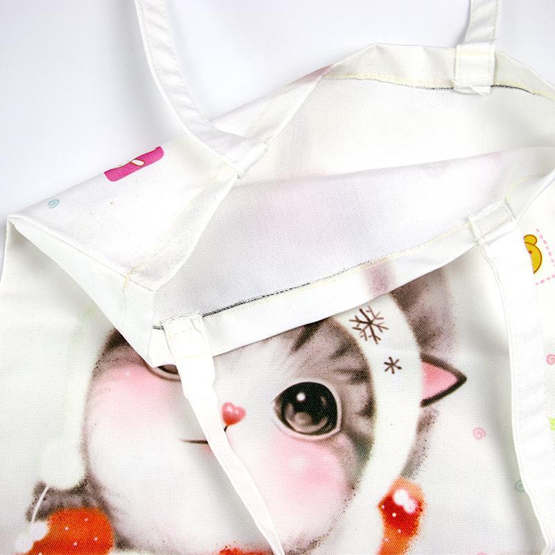 

Storage Bags Cute Printed Handbag Ladies Shoulder Bag Canvas Summer Beach Daily Female Environmental Shopping Lady