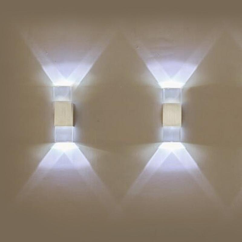 

Wall Lamps 2W 6W LED Lamp Acrylic & Aluminum Case Sconce Light For Living Room Bedroom Multi Color Small Metal Decoration