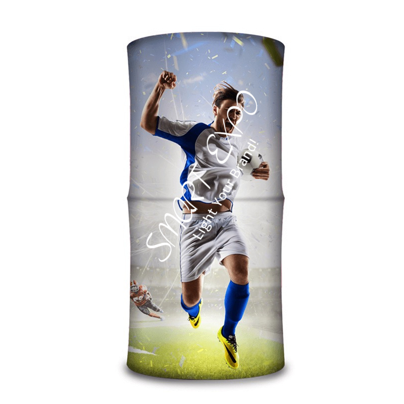 Round Tension Fabric Cylinder Shape Tower Advertising Display Stand with Lightweight Aluminum Tubing Structure Custom Print Graphic-image-403427293