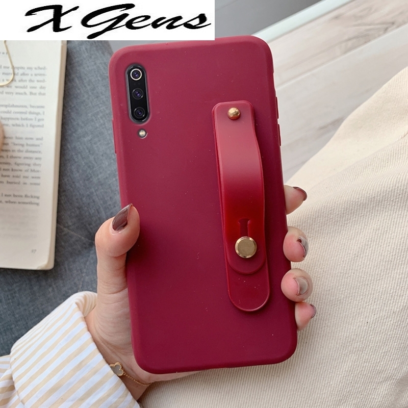 

wriststrap phone holder silicone case for xiaomi mi 9 lite se xiomi mi9 8 lite 9t pro a3 a2 a1 5x 6x f1 mix 2s 3 soft back cover, Hand band rose pink