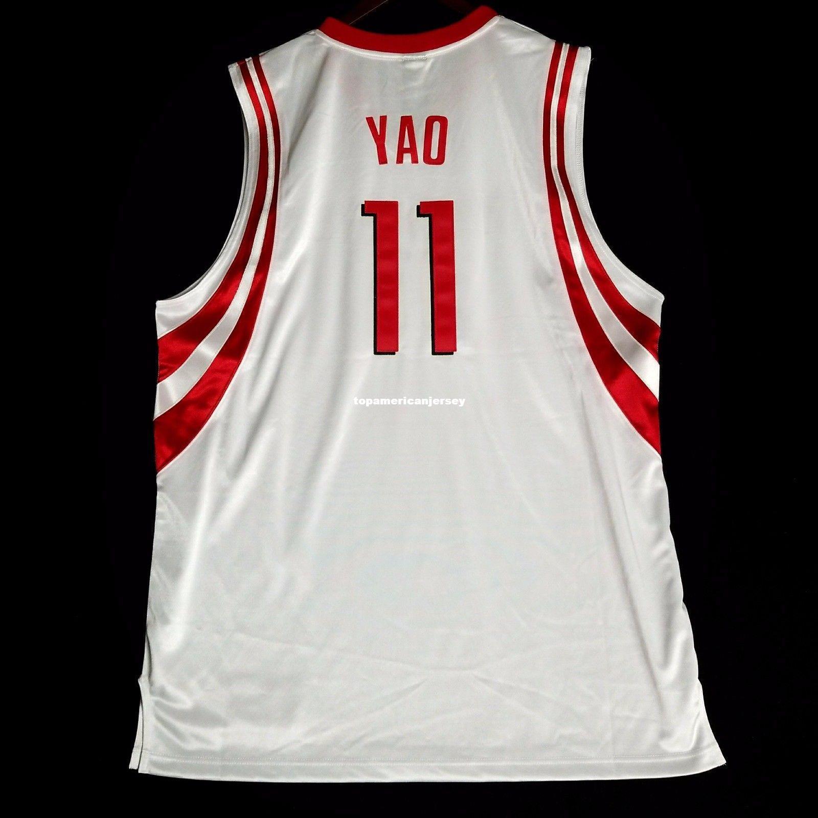 

100% Stitched Yao Ming #11 Sewn Jersey mcgrady tmac francis Mens white Vest Size XS-6XL Stitched basketball Jerseys Ncaa, Black