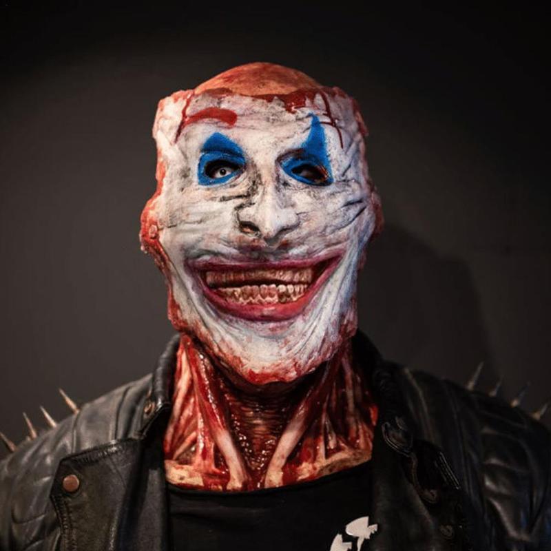 

Hats, Scarves & Gloves Sets Halloween Horror Props Bloody Movable Headgear Double-Layer Ripped Mask Disgusting Torn Face Latex Ro