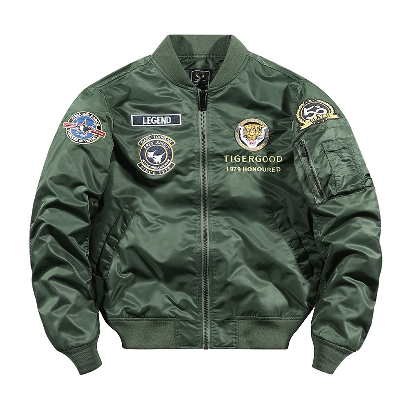 

2021 spring tide brand Air Force flight men's baseball jacket, Black