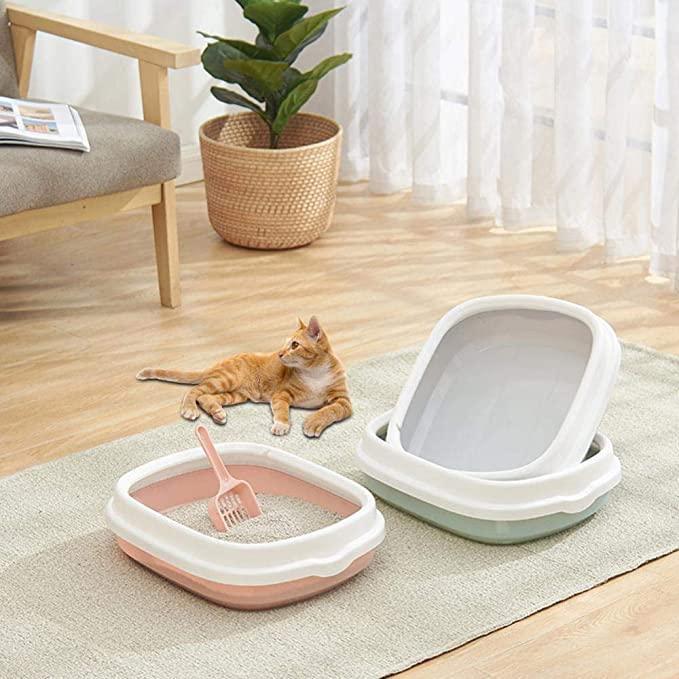 

Storage Bags Pet Toilet Bed Pan Cat Litter Box Dog Tray With Shovel Supply Teddy Anti-Splash Home Plastic Sandbox, Blue