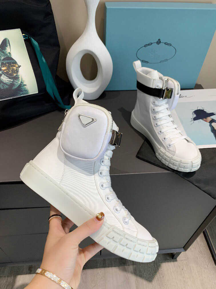 

Wheel Re-Nylon Sneakers 2021 Luxury Designer Women Men Casual Shoes Recycled Nylon High-top Sneaker Removable Fabric Covered Comfortable Top, Color 3