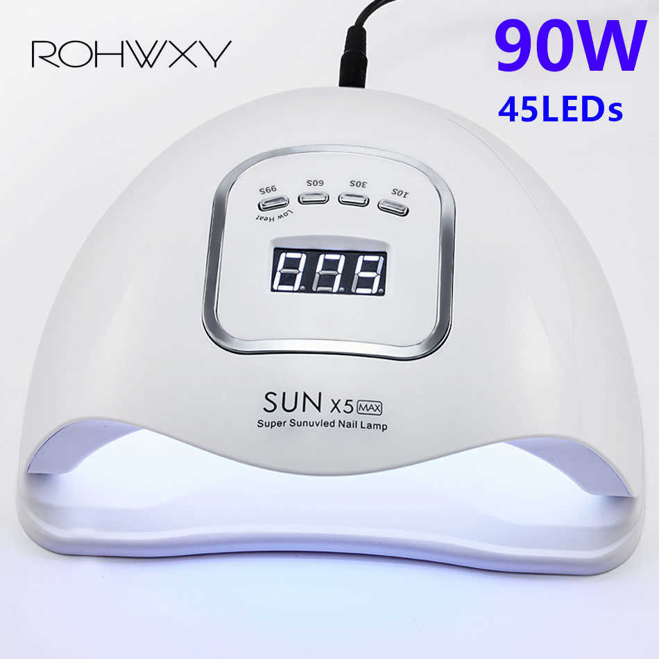 

ROHWXY Nail Dryer Machine For Curing Gel Polish SUN X5 MAX Nail Lamp For Manicure 90 W UV LED Nail Ice Lamp For Varnishes Design 210608, Sun x7 114w