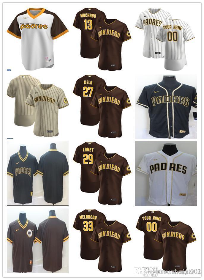 

Men Women Youth San Diego Padres 27 Keone Kela 29 Dinelson Lamet 13 Manny Machado 33 Mark Melancon Custom Baseball Jersey Bl, Blue;black