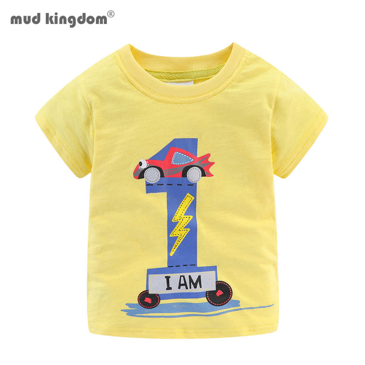

Mudkingdom Cute Boys and Girls Short Sleeve Birthday T-Shirt I am This Many Summer Digital Print Top Toddler Clothe 210615, Light green